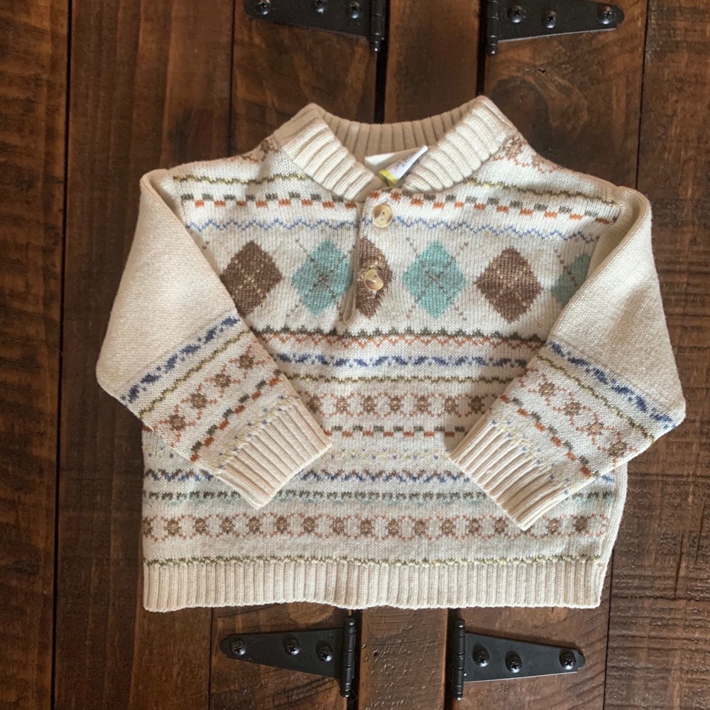 Knit baby sweater 3/6M